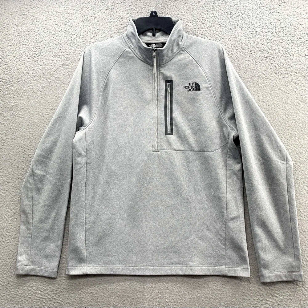 The North Face Canyonlands 1/2 Zip Pullover Shirt Mens Size Large Gray Zip Logo